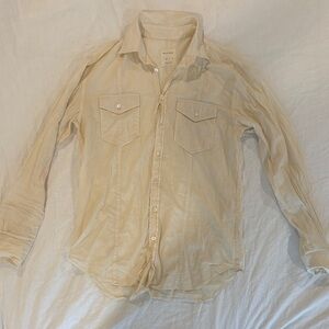 Billy Reid Beige Casual Cotton Voile Button-Down Shirt